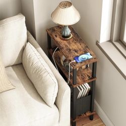 Narrow Side Table With Charging 