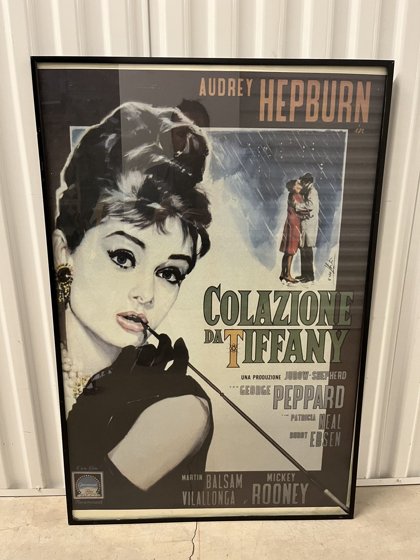Framed Italian Movie Poster Breakfast at Tiffanys Poster, Audrey Hepburn, Colazione da Tiffany, reprint