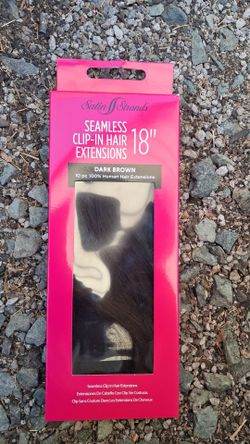 Satin Strands 18" Seamless Clip-In Hair Extensions Dark Brown