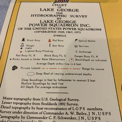 VINTAGE LAKE GEORGE NY CHART KIT, 1948 HYDOGRAPHIC SURVEY BY LAKE GEORGE POWER SQUADRON INC