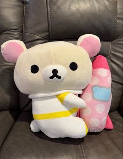 San-X Jumbo Korilakkuma Rilakkuma Holding Rocket Space Plush 20” Stuffed Toy