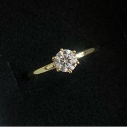 Diamond Moissanite Gold Ring 925 7