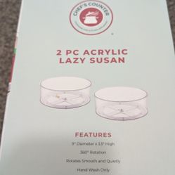 Chefs Counter 2 PC Acrylic Lazy Susan 
