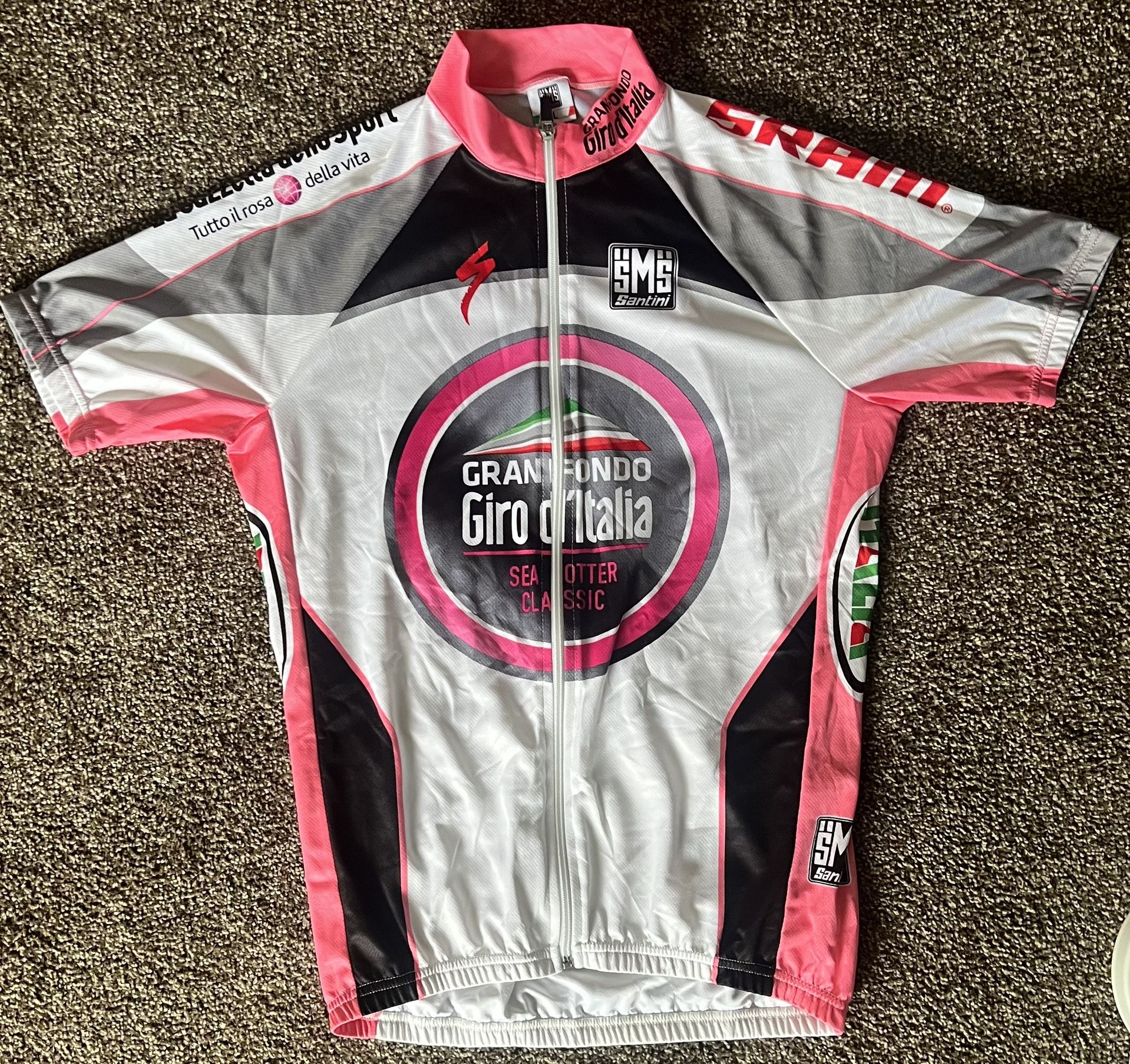 NWOT RARE Gran Fondo Giro d'Italia SMS Santini Cycling Jersey, Sea Otter Classic, L Up for sale is a NEW WITHOUT TAGS (NWOT) Sea Otter Classic SMS S