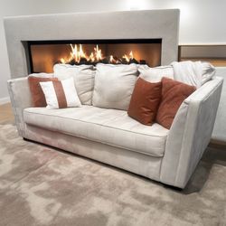 Ivory White Filone 88” Microsuede Sofa by Ashley HomeStores