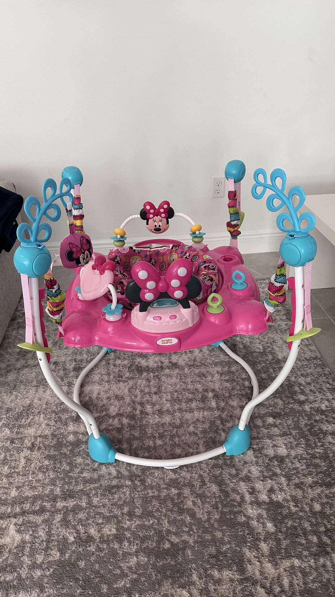  Disney Baby MINNIE MOUSE PeekABoo Baby Activity Center Jumper with 8 Toys, Lights & Sounds, 360-Degree Seat. 