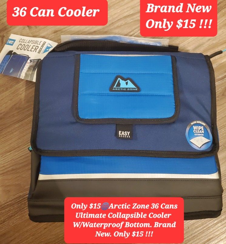 $15🌐36 Cans Collapsible Cooler
W/Waterproof Bottom. Brand New. Only $15 !!!