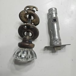 Antique doorknob with patina.