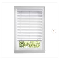 White Cordless Faux Wood Blind – 72x72