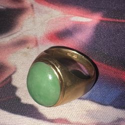 Real Jade 18k Gold Ring 