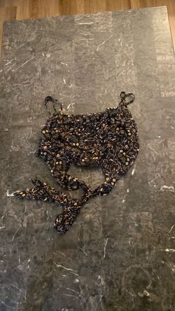 Black Floral Tie-Front Crop Top