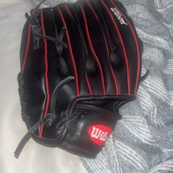 Red And Black Wilson Baseball Glove 