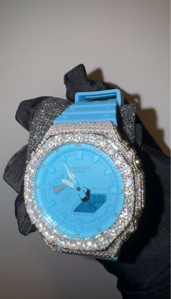 Casio G-Shock Custom Iced Out Blue Watch