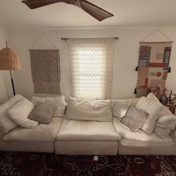 cloud couch DUPE - City Furniture Grant White 3 Piece Modular Sofa 