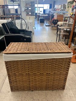 160L Laundry Hamper w/ Lid Synthetic Rattan Foldable - Natural