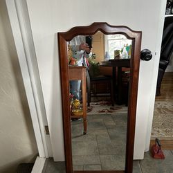 Mid Century Solid Cherry Wood Pulaski Mirror. 