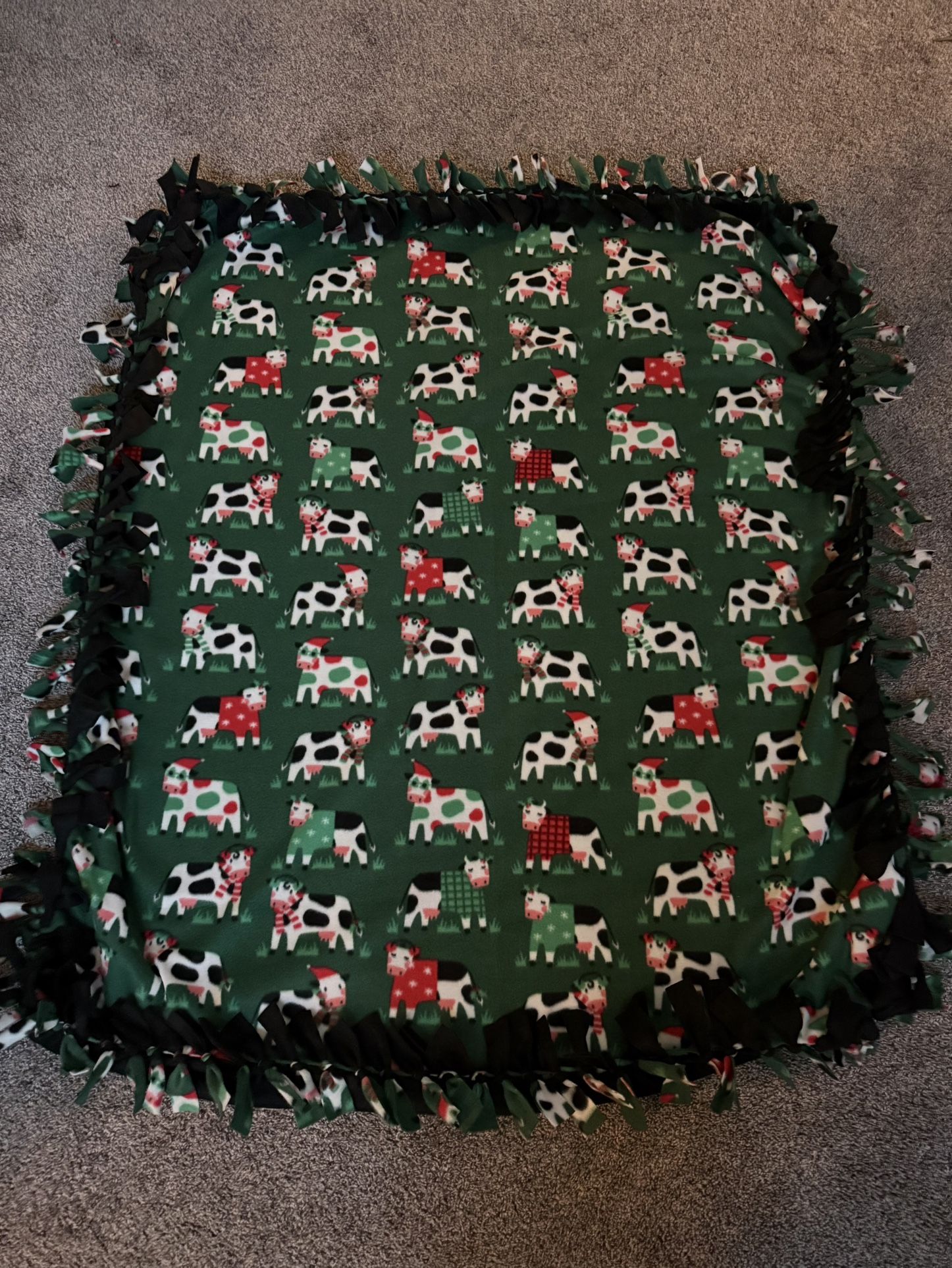 Christmas Cows Fleece Blanket 