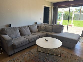 Gray L-shaped Sleeper Sofa