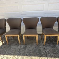 5 Heavy Dining Chairs 1 Ripped From Back