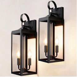 17.6" 2-Pack Outdoor Wall Light Fixture