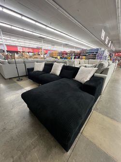 Black Corduroy Sectional Sofa