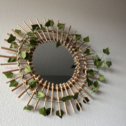 Round Bamboo Mirror