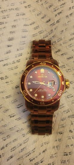 Burgundy And Gold Invicta Watch