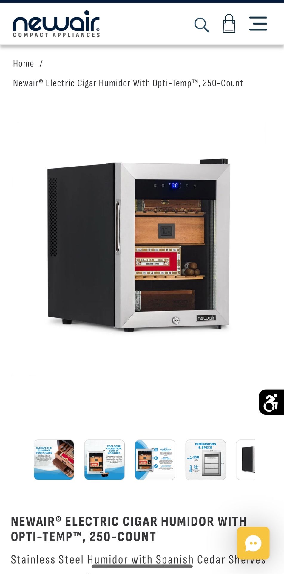 Newair Cigar Humidor 250 Count