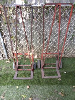 Pair of Vintage All-Steel Industrial Hand Trucks (Dollies)