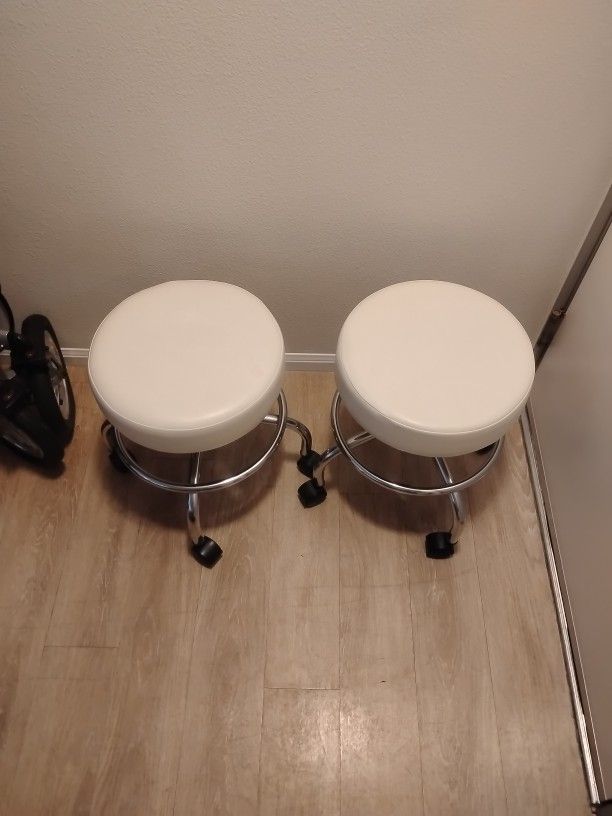 2 Stools On Wheels