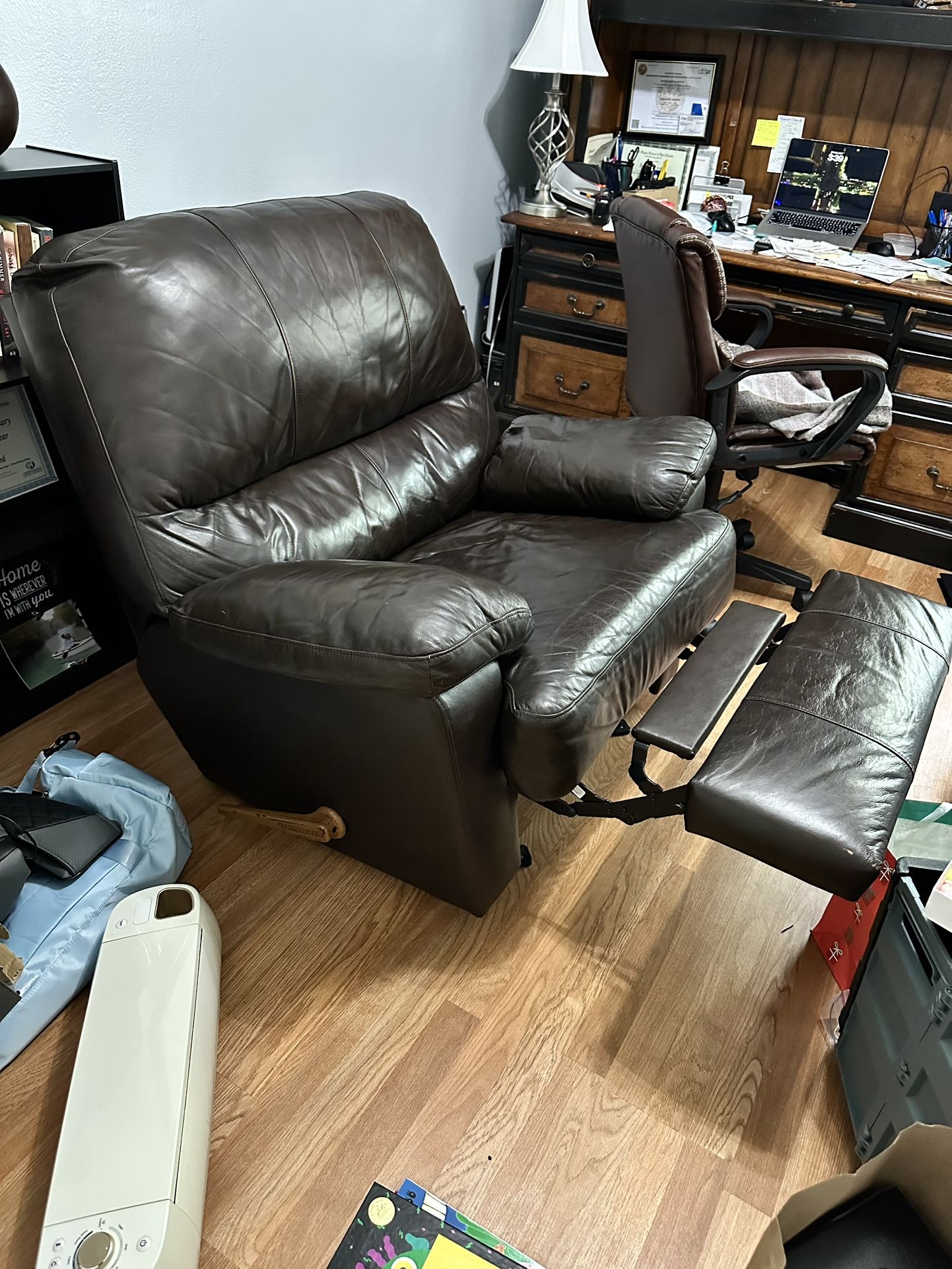 Brown Leather Recliner Chair