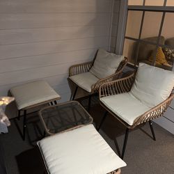 4-Piece Outdoor Patio Set – Rattan Style