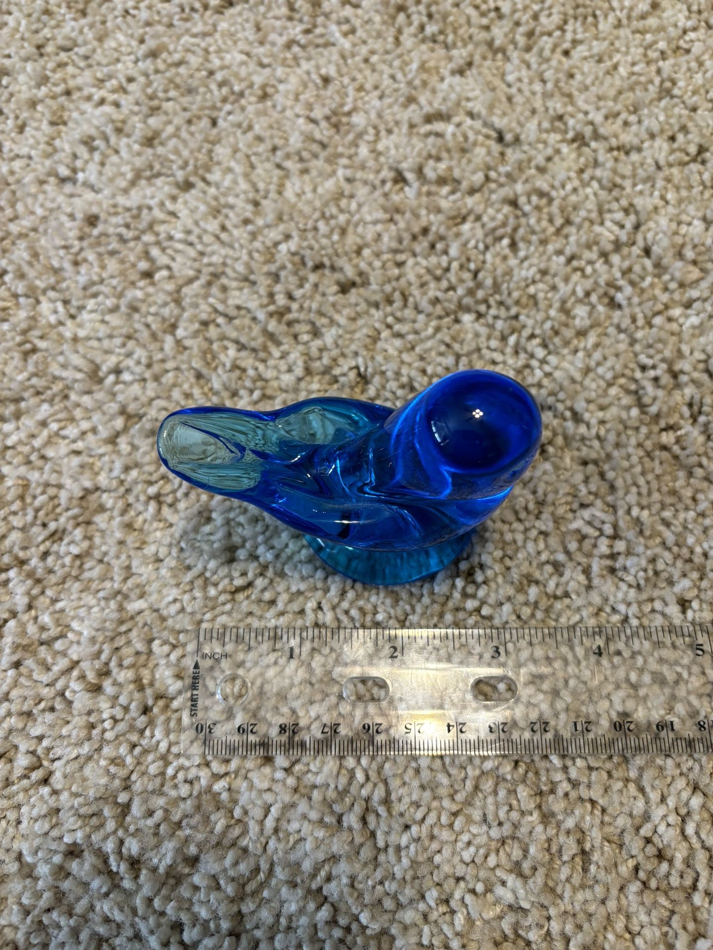 Signed blown glass Bluebird of Happiness