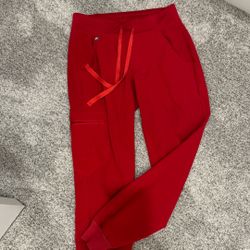 Figs red jogger pant