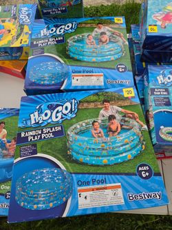 Kids pools, splash pads, swim rings