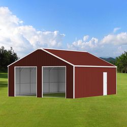 45FT x 25FT Metal Garage Barn Shed – Durable Outdoor Steel Structure Storage Shed - The customer must have unloading capabilities, such as a forklift 
