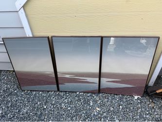 Framed art delta shoreline 3 piece set