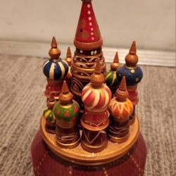 Russian Wooden Music Box St basil.