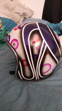 Custom painted and lined 3/4 helmet