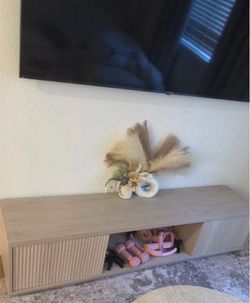 Light Wood TV Stand with Fluted Doors for  freeee!!