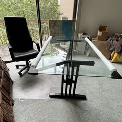 Glass Top Desk & Chair