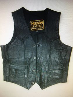 Black, full leather ‘Harley’ vest