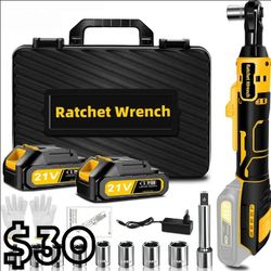 [NEW] Cordless Ratchet Wrench 3/8 45Ft-lbs 21v 2Ah x2