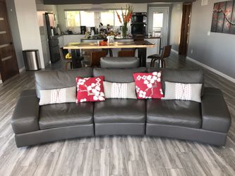 Genuine leather retractable back recliner modern sofa