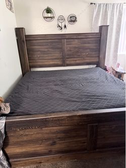 King bed frame farm house style