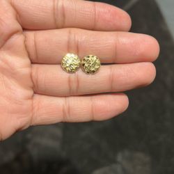 14K Gold nugget earrings