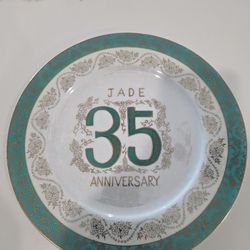 Vintage Norcrest Fine China Jade 35th Anniversary Plate