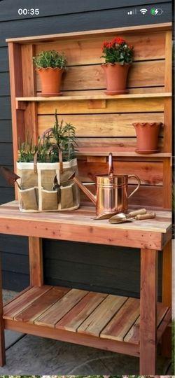 Custom Handcrafted Cedar Potting Bench