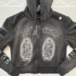Ed Hardy Virgin Mary zip front