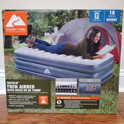 Ozark twin air bed with built in ac pump